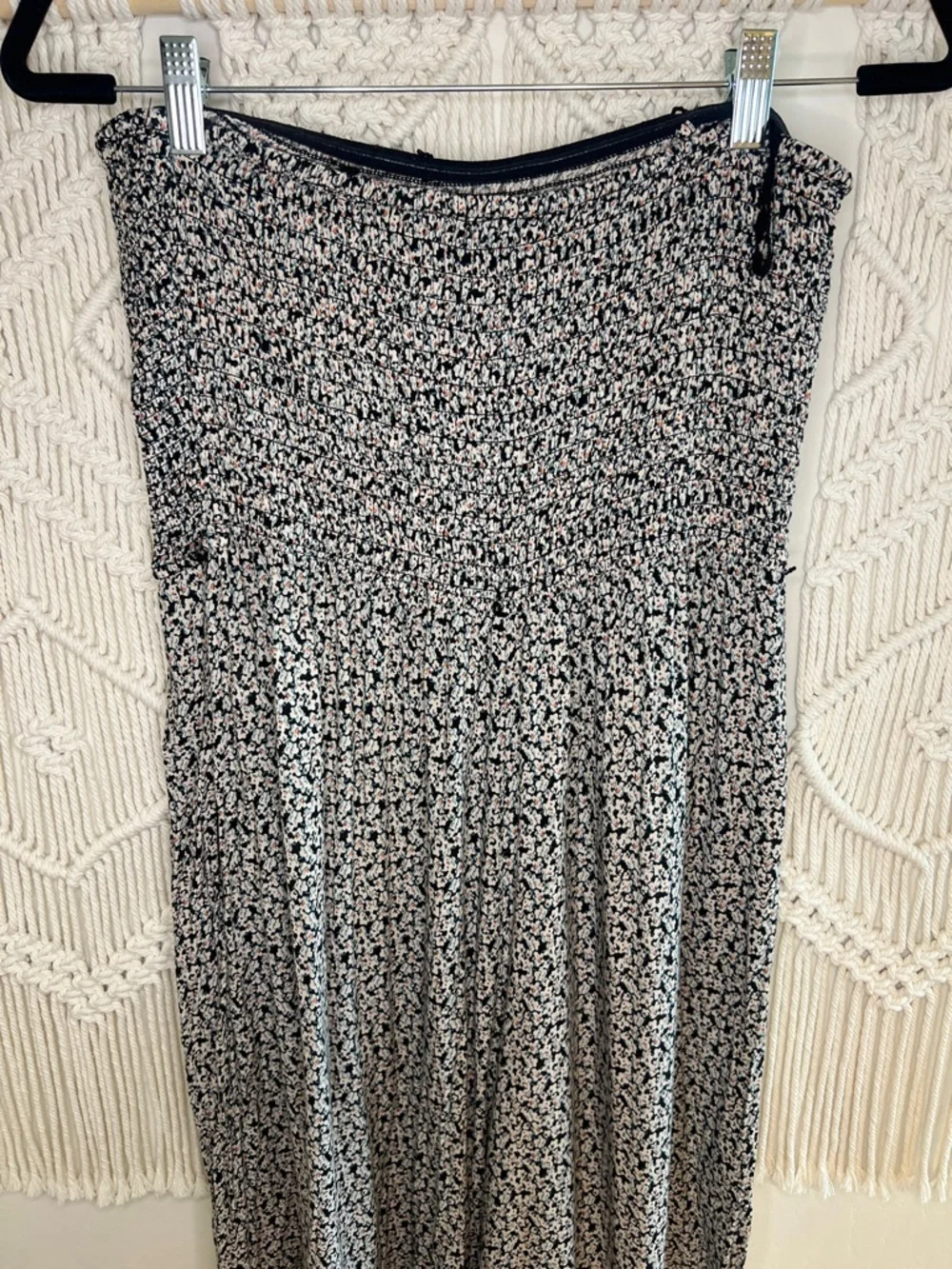 Free People Black and White Floral Strapless Maxi Jumpsuit Romper - Picture 7 of 9